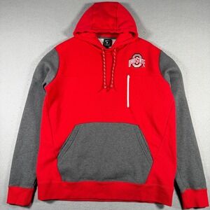 Nike Ohio State‎ Buckeyes Red Gray Color Block Fleece Hoodie Mens XL College